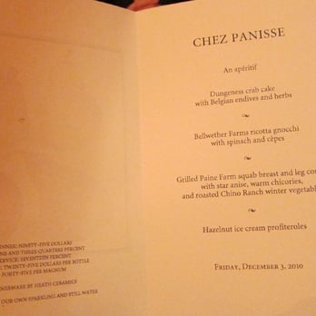 Chez Panisse - Menu Dec 3, 2010 - New American Near Me - Berkeley, California