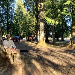 Gust Backstrom City Park - Taking a seat next to a tree. I very much enjoyed my time and stay at Gust Backstrom.