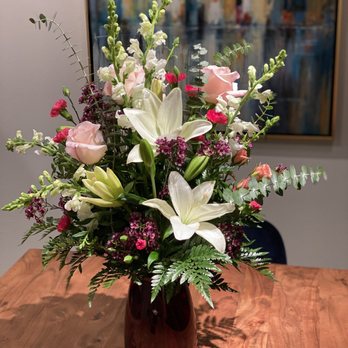 Bloomin Across Texas - "Forever in Love" bouquet with white lilies. - Florists Near Me - Pflugerville, Texas