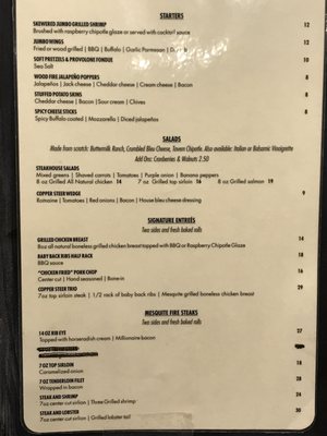 Menu photo 2 Copper Steer Steakhouse Safford, AZ