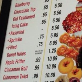 Ace Donuts - a menu for a donut shop - Donuts Near Me - Jennings, Louisiana