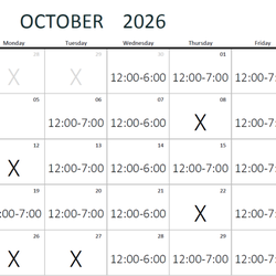 Pinnacle Pro Shop - Pinnacle Pro Shop business hours for October, 2026