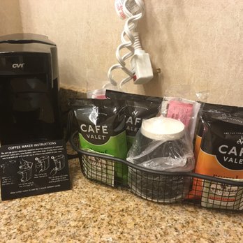 Quality Inn - Coffee and two tea bags - one black tea and one decaf black tea. - Hotels Near Me - Burlington, Colorado