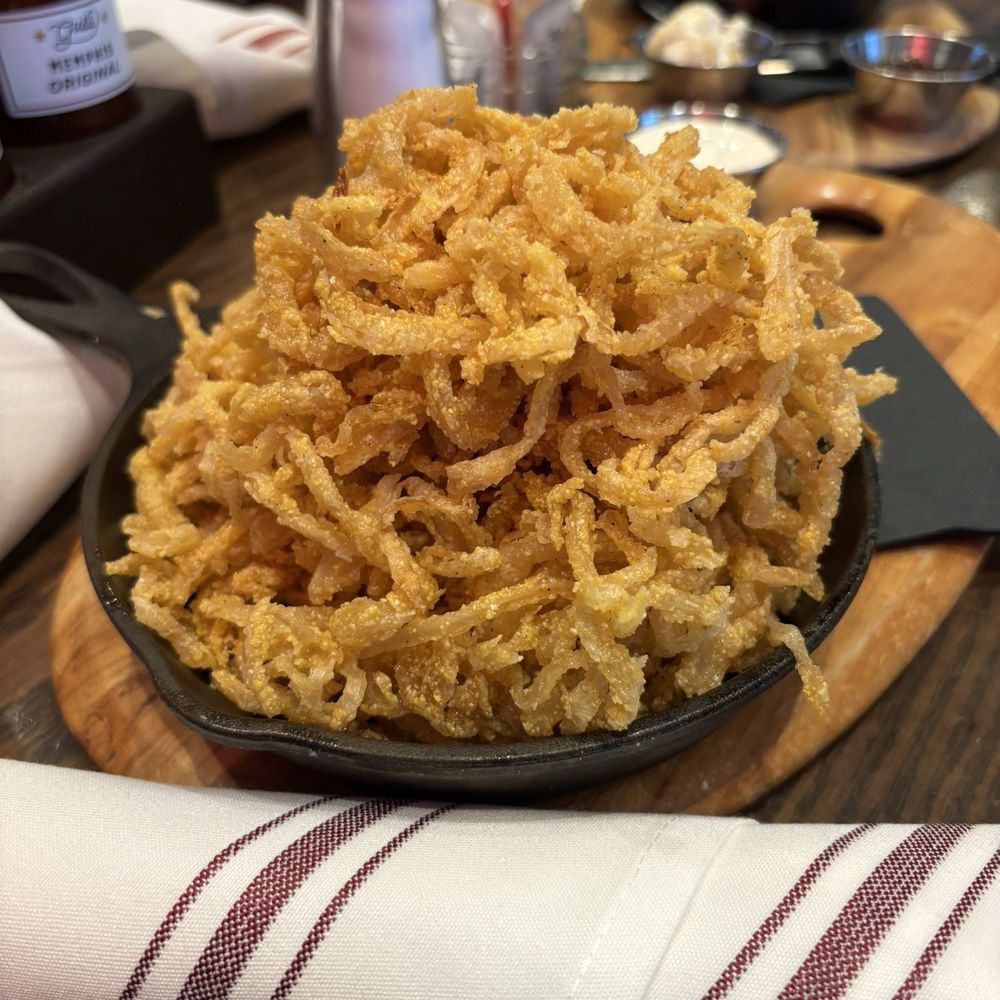 Gus's BBQ - Shredded Onion Strings - Barbeque Near Me - Porter Ranch, California Gus's BBQ - Shredded Onion Strings - Barbeque Near Me - Porter Ranch, California