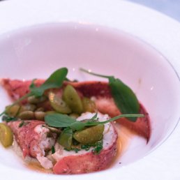 Poached lobster with pumpkin seeds Poached lobster with pumpkin seeds