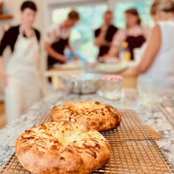 Helen's Kitchen Cooking School - Khachapuri cooling / Photo by Judy Johnston
