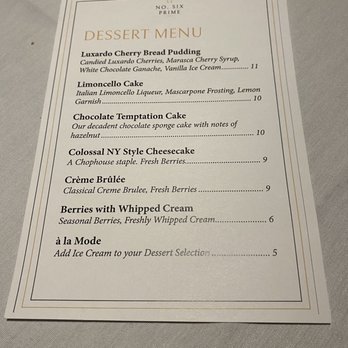 No. Six Prime - Desserts - Steakhouses Near Me - Novi, Michigan