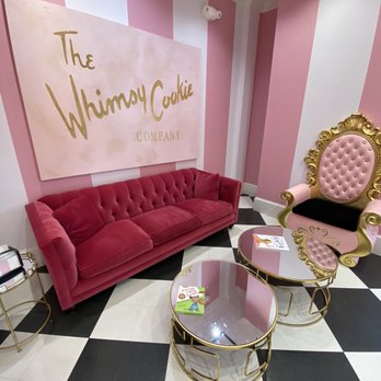The Whimsy Cookie Company - a pink couch and chairs - Desserts Near Me - Ridgeland, Mississippi