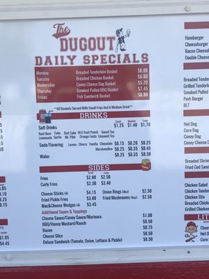 Menu photo 3 The Dugout Otterbein, IN