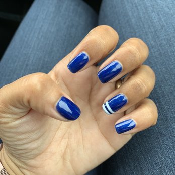 Kai’s Nail Spa - Gel manicure with a nautical look. - Nail Salons Near Me - Davie, Florida Kai’s Nail Spa - Gel manicure with a nautical look. - Nail Salons Near Me - Davie, Florida