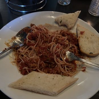 Coal Vines - This is the Spaghetti with meat sauce and Italian sausage that I ordered. It showed up with Angel Hair and invisible sausage. - Pizza Near Me - Southlake, Texas Coal Vines - This is the Spaghetti with meat sauce and Italian sausage that I ordered. It showed up with Angel Hair and invisible sausage. - Pizza Near Me - Southlake, Texas
