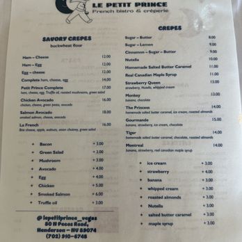 Le Petit Prince - Menu - Creperies Near Me - Henderson, Nevada Le Petit Prince - Menu - Creperies Near Me - Henderson, Nevada