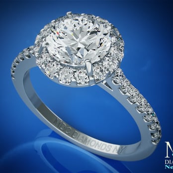 MDC Diamonds NYC - Diamond Halo Cathedral Engagement Ring with pave diamond band .50 tcw & Matching Wedding Band #ES433BRWG - Jewelry Near Me - New York, New York MDC Diamonds NYC - Diamond Halo Cathedral Engagement Ring with pave diamond band .50 tcw & Matching Wedding Band #ES433BRWG - Jewelry Near Me - New York, New York