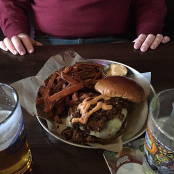Burger Bar Chicago - Firehouse Burger with sweet potato fries - Burgers Near Me - Chicago, Illinois