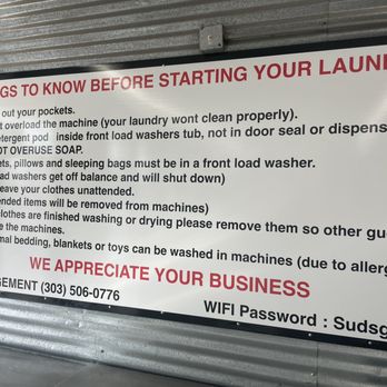 Laundromat Laundry - Rules. WiFi but the network connectivity is almost zero. Better to just use your data. - Laundromat Near Me - Arvada, Colorado Laundromat Laundry - Rules. WiFi but the network connectivity is almost zero. Better to just use your data. - Laundromat Near Me - Arvada, Colorado