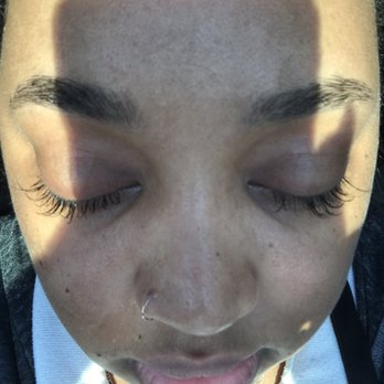 The Lash Boss - Week old lashes. Her lashes fell off. This is the Remaining eyelashes and microbladed eyebrows final result - Cosmetics & Beauty Supply Near Me - Hampton, Virginia