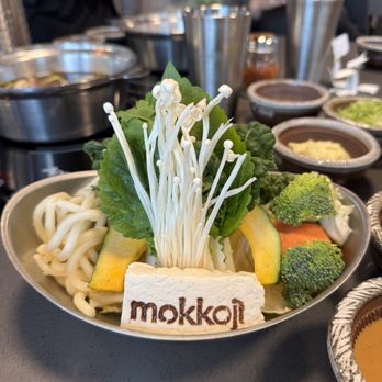 Mokkoji Shabu Shabu - Veggie platter for each person (so cute!) - Japanese Near Me - Milpitas, California
