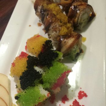 BluFish Sushi - Some type of cooked crunch roll (some like the jingle roll maybe) and the golden dragon - Japanese Near Me - Glenview, Illinois