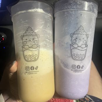 OMG Tea - Thai Tea Slushy with Ice Cream & Taro Slushy with Ice Cream - Bubble Tea Near Me - Santa Clara, California