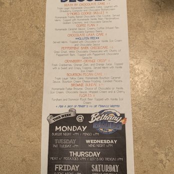 Bethany Blues - Dessert Menu - American Near Me - Lewes, Delaware