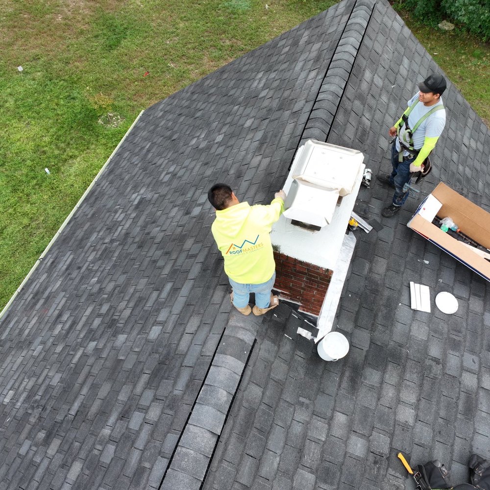 RoofMasters - Chimney work being completed - Roofing Near Me - Smithfield, Rhode Island RoofMasters - Chimney work being completed - Roofing Near Me - Smithfield, Rhode Island