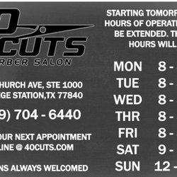4.0 Cuts Barber Salon - 4.0 Cuts new operating hours