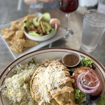 Nury's On Main - Superb asada empanadas (bottom) and surprisingly great tasting shrimp ceviche fresh (top)8 - Seafood Near Me - Fredericksburg, Texas Nury's On Main - Superb asada empanadas (bottom) and surprisingly great tasting shrimp ceviche fresh (top)8 - Seafood Near Me - Fredericksburg, Texas