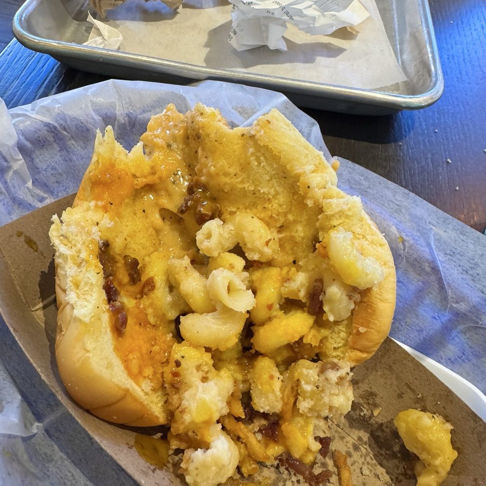 Hi-Five Hot Dogs & Stuff - My Mac & cheese hot dog... missing the hot dog... at a hot dog place. - Hot Dogs Near Me - Murfreesboro, Tennessee