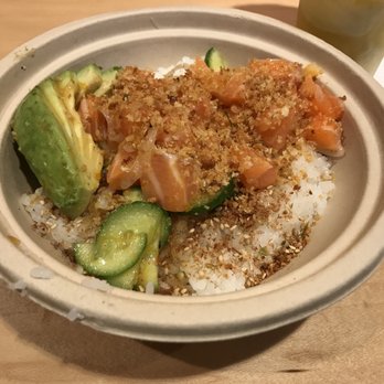Chikarashi - Ponzu salmon - supposed to have wasabi ponzu, shiso, avocado, tobiko, and shichimi.  Mine seemed to lack everything except the avocado - Japanese Near Me - New York, New York
