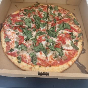 Decosmo Italian Market - Pizza w/ roasted red peppers, spinach, and sausage - International Grocery Near Me - Pinellas Park, Florida