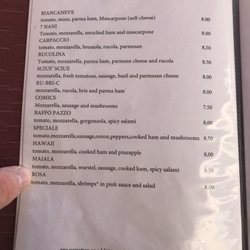 Lo Skianto Pizzeria Pub - Menu page - July 2019