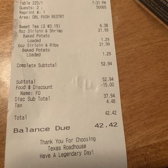 Texas Roadhouse - The check - Steakhouses Near Me - Colonial Heights, Virginia Texas Roadhouse - The check - Steakhouses Near Me - Colonial Heights, Virginia