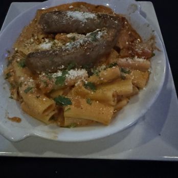 D Cerboni's Ciao House - Rigatoni with vodka sauce, yummy. We added the sausage on top!! Yum yum - Italian Near Me - Apple Valley, California D Cerboni's Ciao House - Rigatoni with vodka sauce, yummy. We added the sausage on top!! Yum yum - Italian Near Me - Apple Valley, California