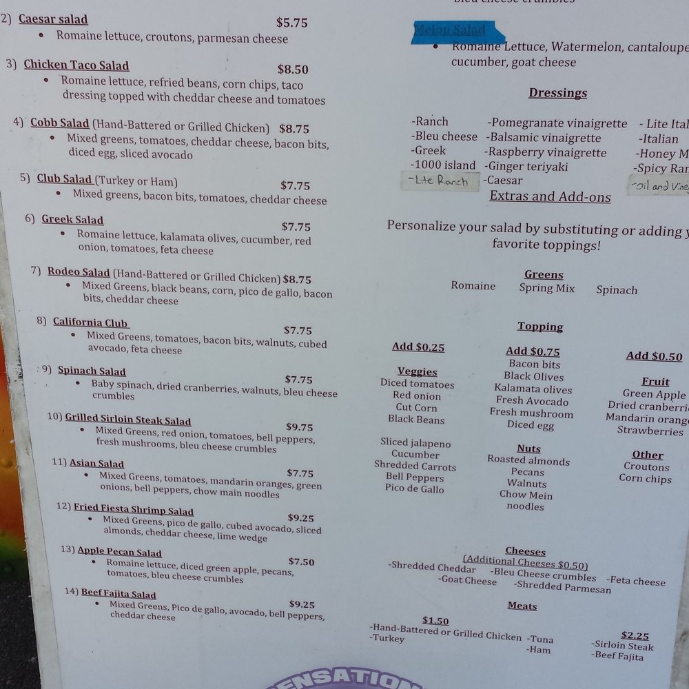 Sensational Salads and Wraps - Please note that some salads are seasonal and subject to ingredient availability. - Food Trucks Near Me - San Antonio, Texas Sensational Salads and Wraps - Please note that some salads are seasonal and subject to ingredient availability. - Food Trucks Near Me - San Antonio, Texas