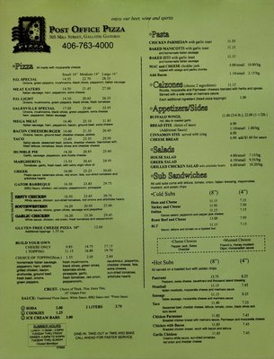 Menu photo 2 Post Office Pizza Company Gallatin Gateway, MT Menu photo 2 Post Office Pizza Company Gallatin Gateway, MT
