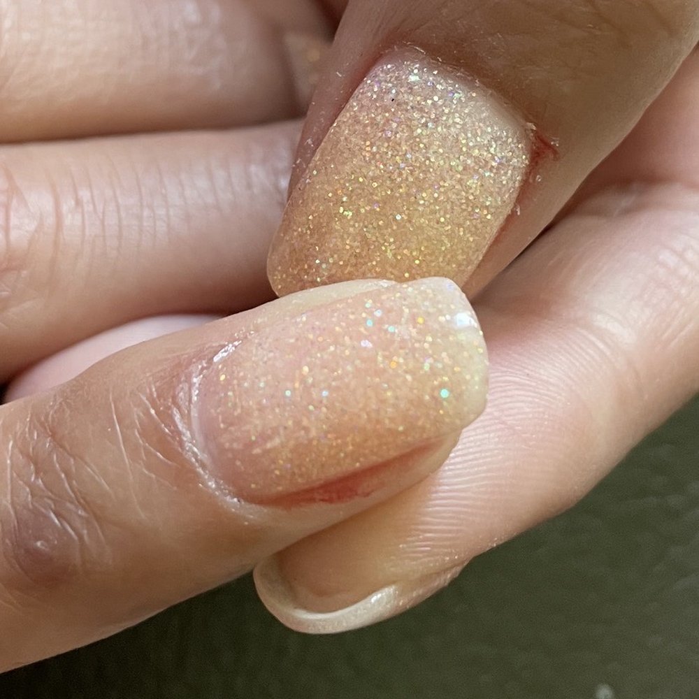 Bad cuticle job by Tony. Cut me twice. Bad cuticle job by Tony. Cut me twice.