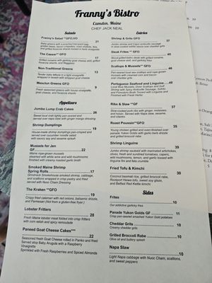 Menu photo 2 Franny’s Bistro Camden, ME Menu photo 2 Franny’s Bistro Camden, ME