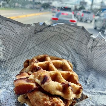 Chick-fil-A - Chicken and Waffle breakfast sandwich - Fast Food Near Me - Magnolia, Texas