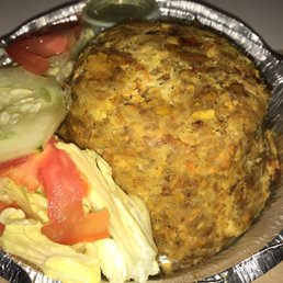Chicken Mofongo with green sauce