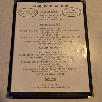 Hamburguesa Bar - Menu as of July 2026 - Burgers Near Me - San Francisco, California