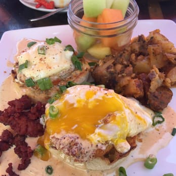 The Attic - Fried green tomatoes (FGT) Benedict. - Breakfast & Brunch Near Me - Long Beach, California The Attic - Fried green tomatoes (FGT) Benedict. - Breakfast & Brunch Near Me - Long Beach, California