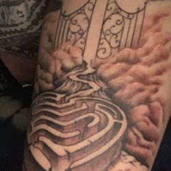 Muse Tattoo Studios - Maze on calf