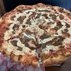Pontillo's Pizzeria - Meatball Ricottaroni; Mozzarella cheese, Meatball Ricotta cheese and Pepperoni Large