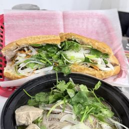 pho and beef bánh mi sandwich...