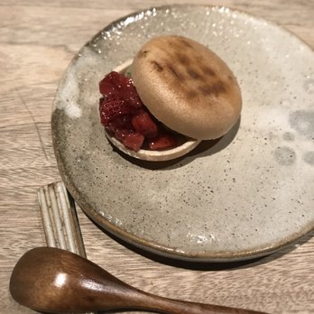 Torien - Dessert - Matcha ice cream with strawberry compote - Japanese Near Me - New York, New York Torien - Dessert - Matcha ice cream with strawberry compote - Japanese Near Me - New York, New York