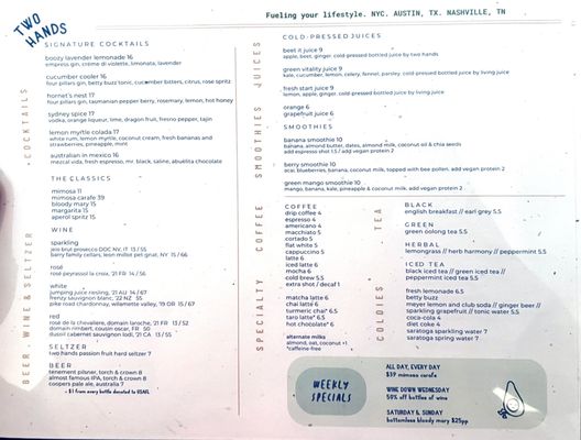 Menu photo 3 Two Hands New York, NY Menu photo 3 Two Hands New York, NY