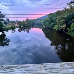 Buchanan Swinging Bridge - 9/26 sunset from the bridge