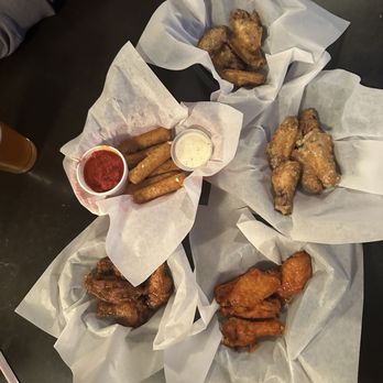 Bruno's Pizza & Wings - Wings: hot, garlic Parmesan, Jerk spicy and lemon pepper, loaded fried and order of cheese sticks. - Chicken Wings Near Me - Raton, New Mexico Bruno's Pizza & Wings - Wings: hot, garlic Parmesan, Jerk spicy and lemon pepper, loaded fried and order of cheese sticks. - Chicken Wings Near Me - Raton, New Mexico