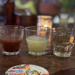 Banderita (tequila with lime and sangrita)