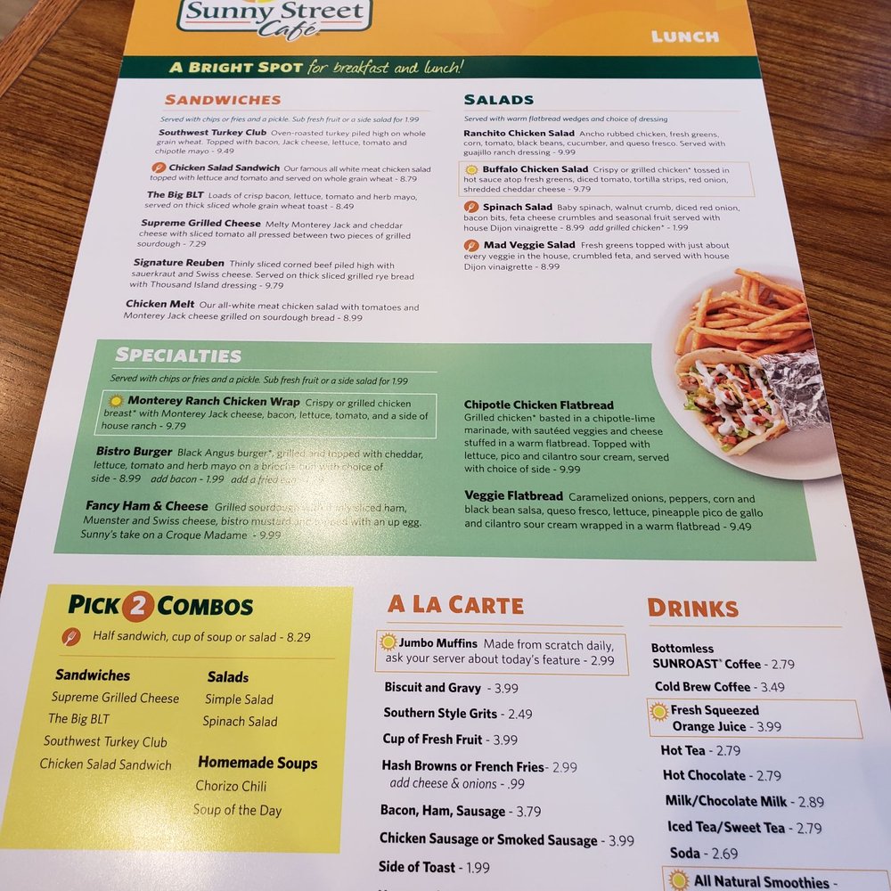Sunny Street Cafe - Menu - Breakfast & Brunch Near Me - Carrollton, Texas Sunny Street Cafe - Menu - Breakfast & Brunch Near Me - Carrollton, Texas